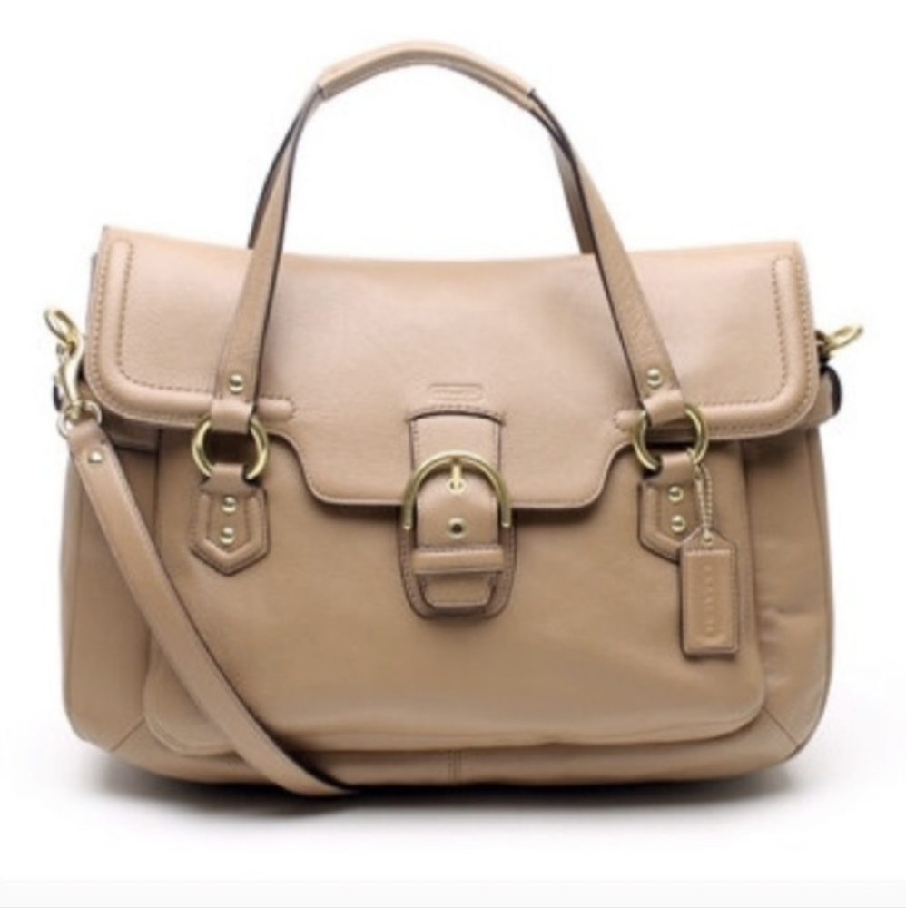Coach Eva Satchel Schooler Bag - Beige Authentic. Crossbody